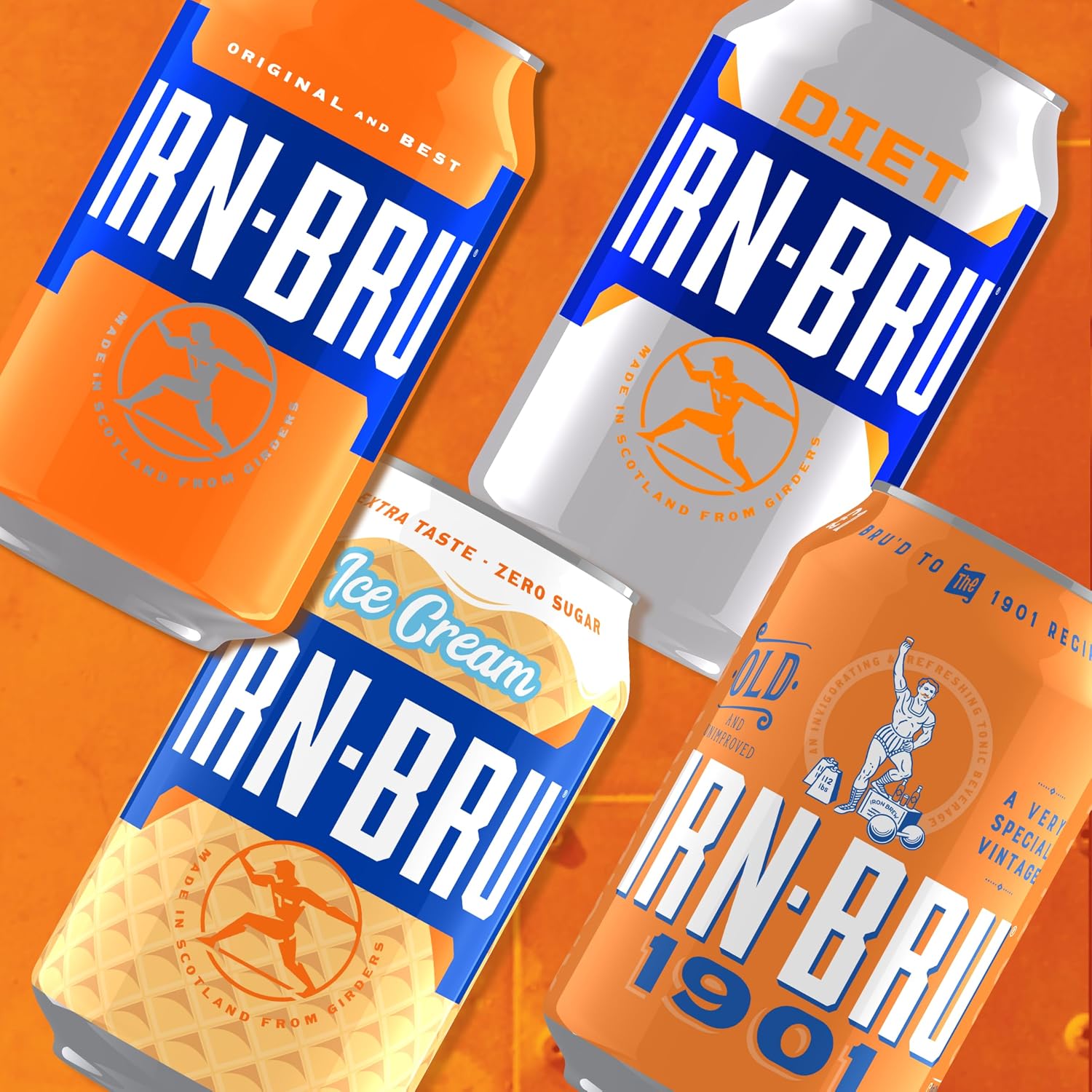 Thumbnail 4 de IRN-BRU Zero Carbonated Soft Drink – 24 Pack (330ml Cans)