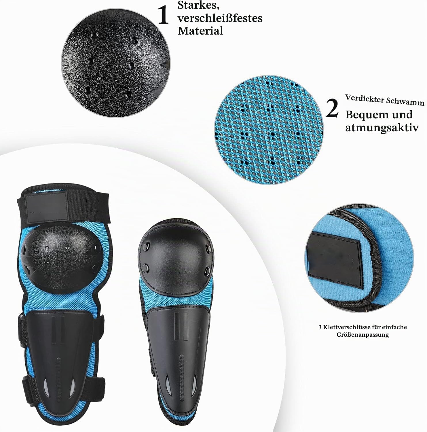 Detalle 2 de Fansport Motorrad-Schutzset für Kinder (5tlg.): Jacke mit Schulter-/Ellbogen- und Knieschutz, verstellbar, 4–14 Jahre