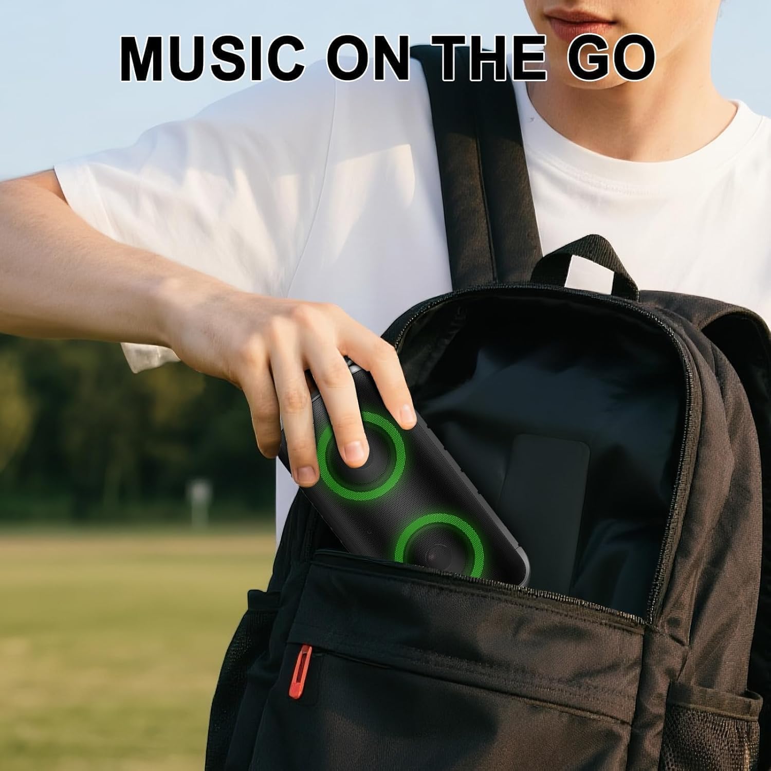 Thumbnail 6 de Bluetooth Lautsprecher mit Licht – tragbare 20W Musikbox (2×52 mm, Bluetooth 5.3, IPX7) für Reise, Party & Strand