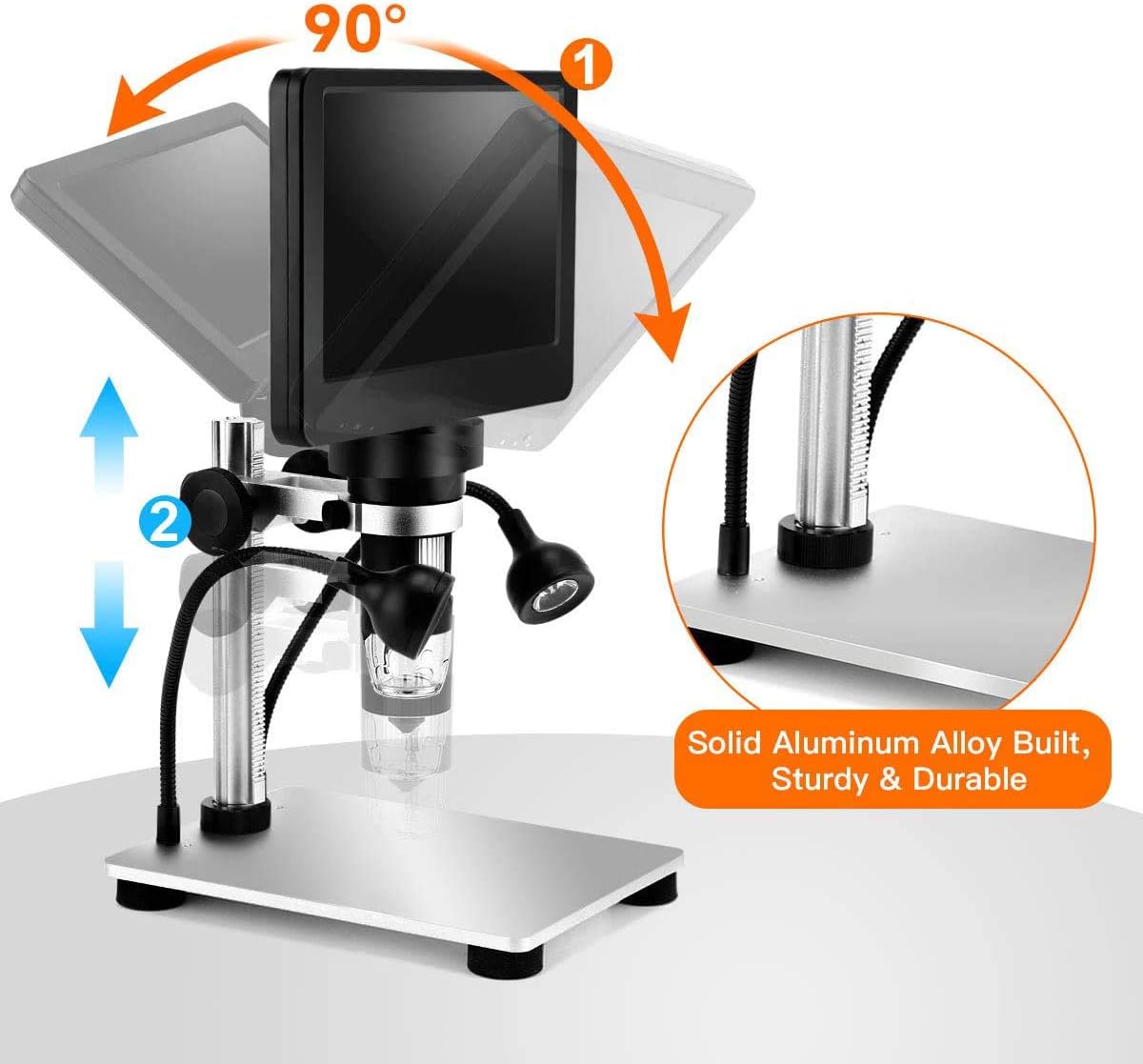 Thumbnail 4 de TOMLOV DM9 7" LCD Digital Microscope – 1200X, 12MP, 1080P Video, USB Scope