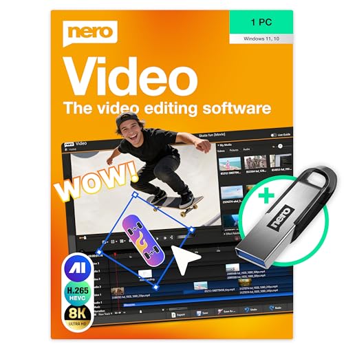 Detalle de Nero Video 2026 on USB Stick – Lifetime Windows video editor with 8K/4K/HD capabilities