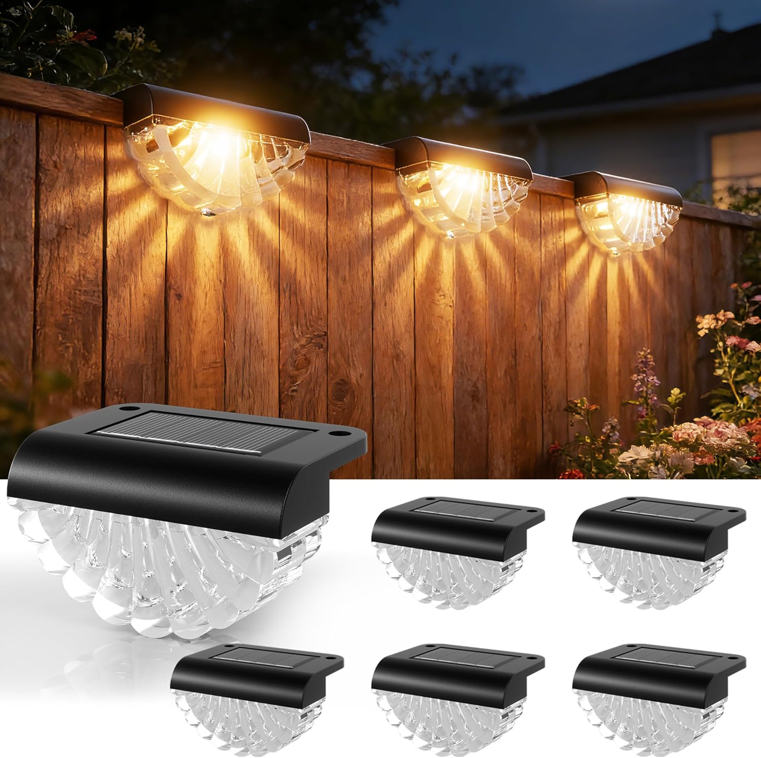 Detalle de Lankey Sound Solar Fence Lights 6 Pack