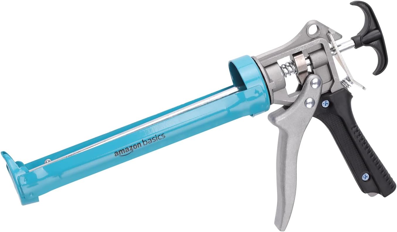 Detalle de Amazon Basics Pistolet à calfeutrer robuste pour mastic – 310 ml, 12:1, poignée en aluminium