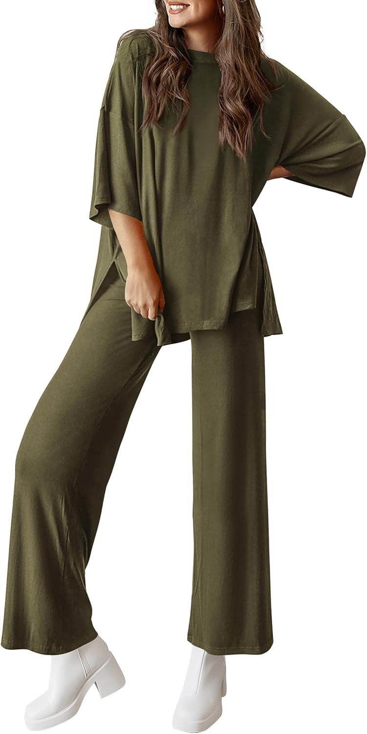 Detalle de PRETTYGARDEN Two Piece Sets for Women: Summer Lounge Set in 2-Piece Knitted Comfort