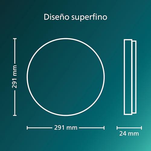 Detalle de Plafonnier Philips Superslim télécommandé, 5 ambiances, 22 W ⚙