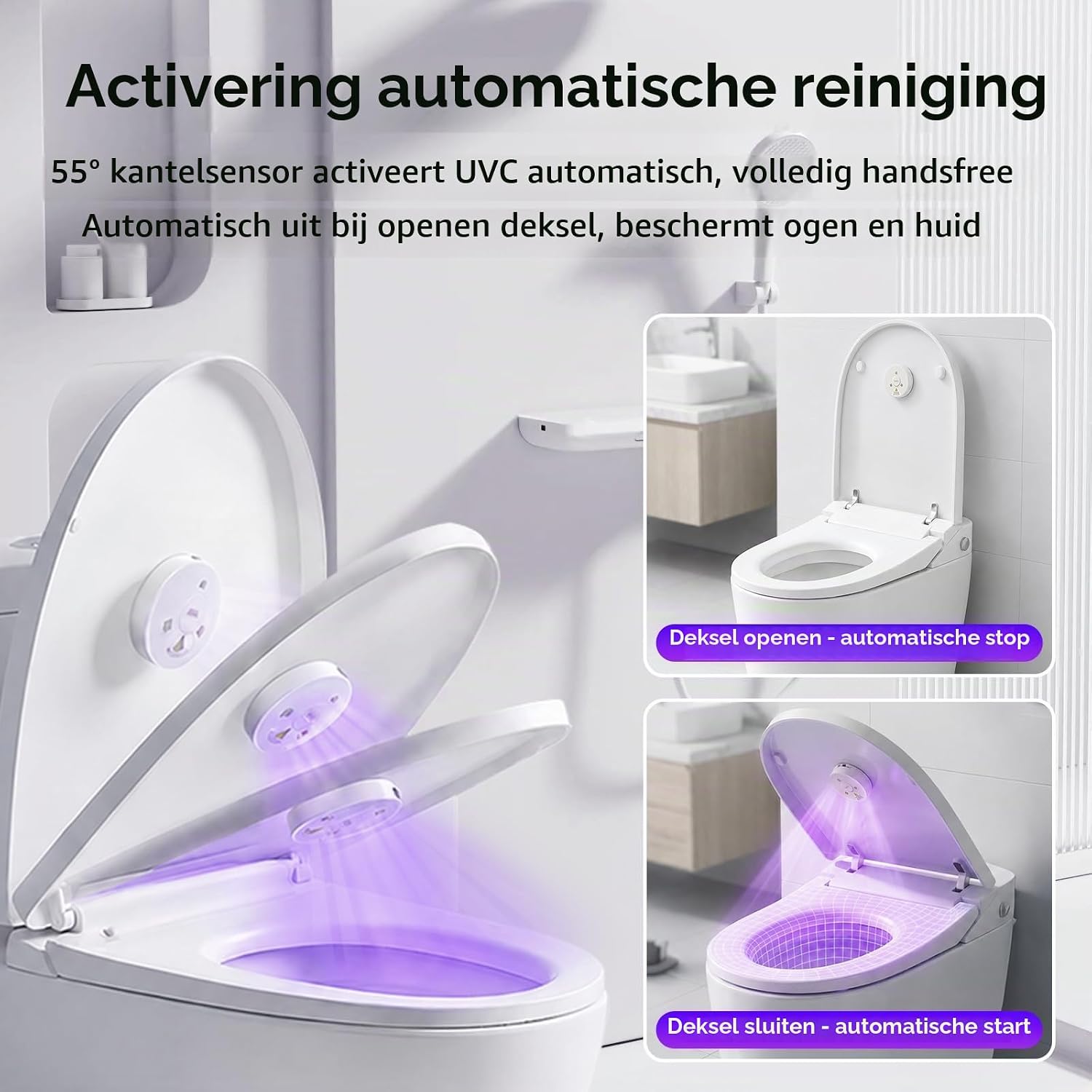 Thumbnail 3 de SANSI UV-toiletlamp 275 nm UVC met sensor en USB-C-oplaadbare batterij