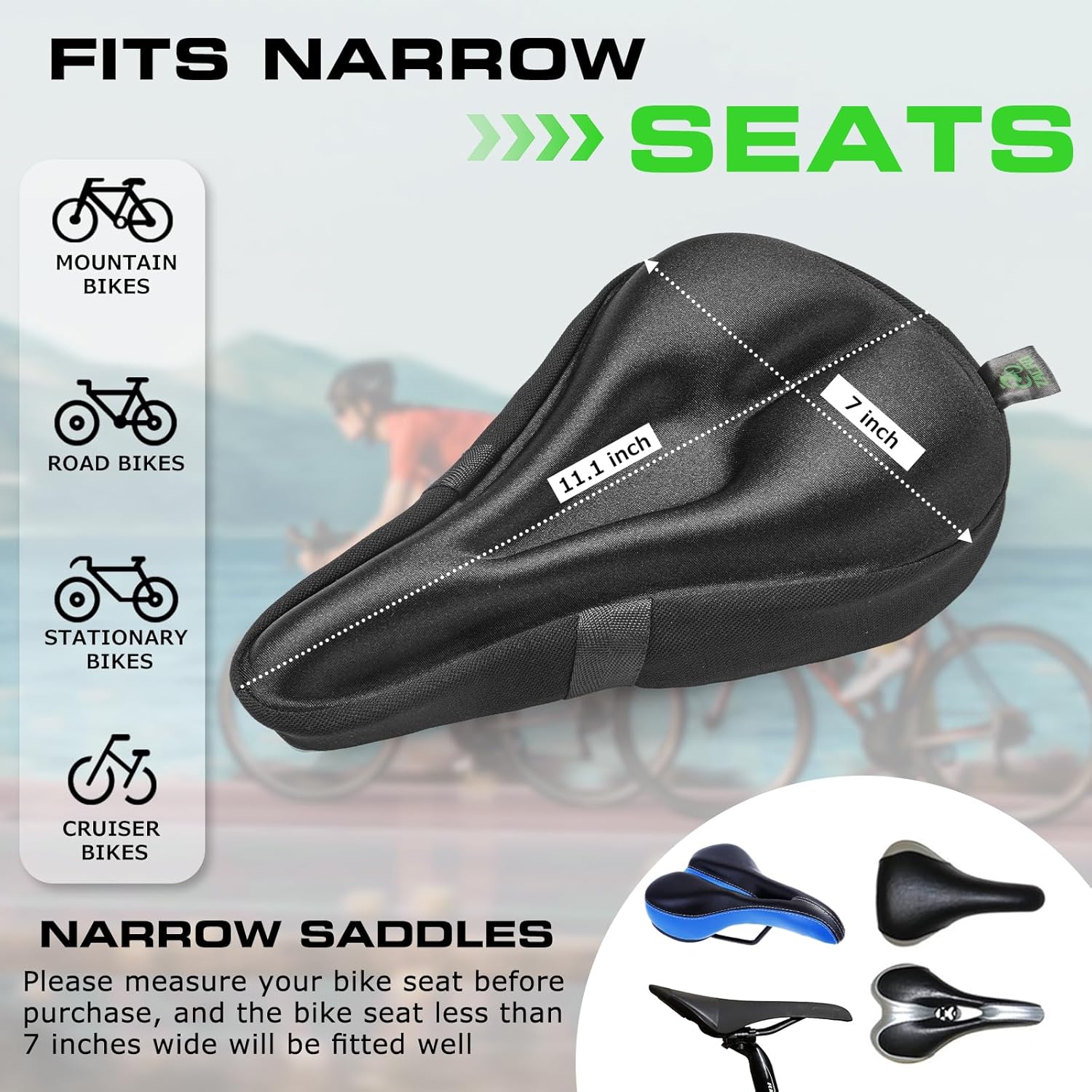 Detalle 2 de Zacro Bike Seat Cushion 11x7 Gel