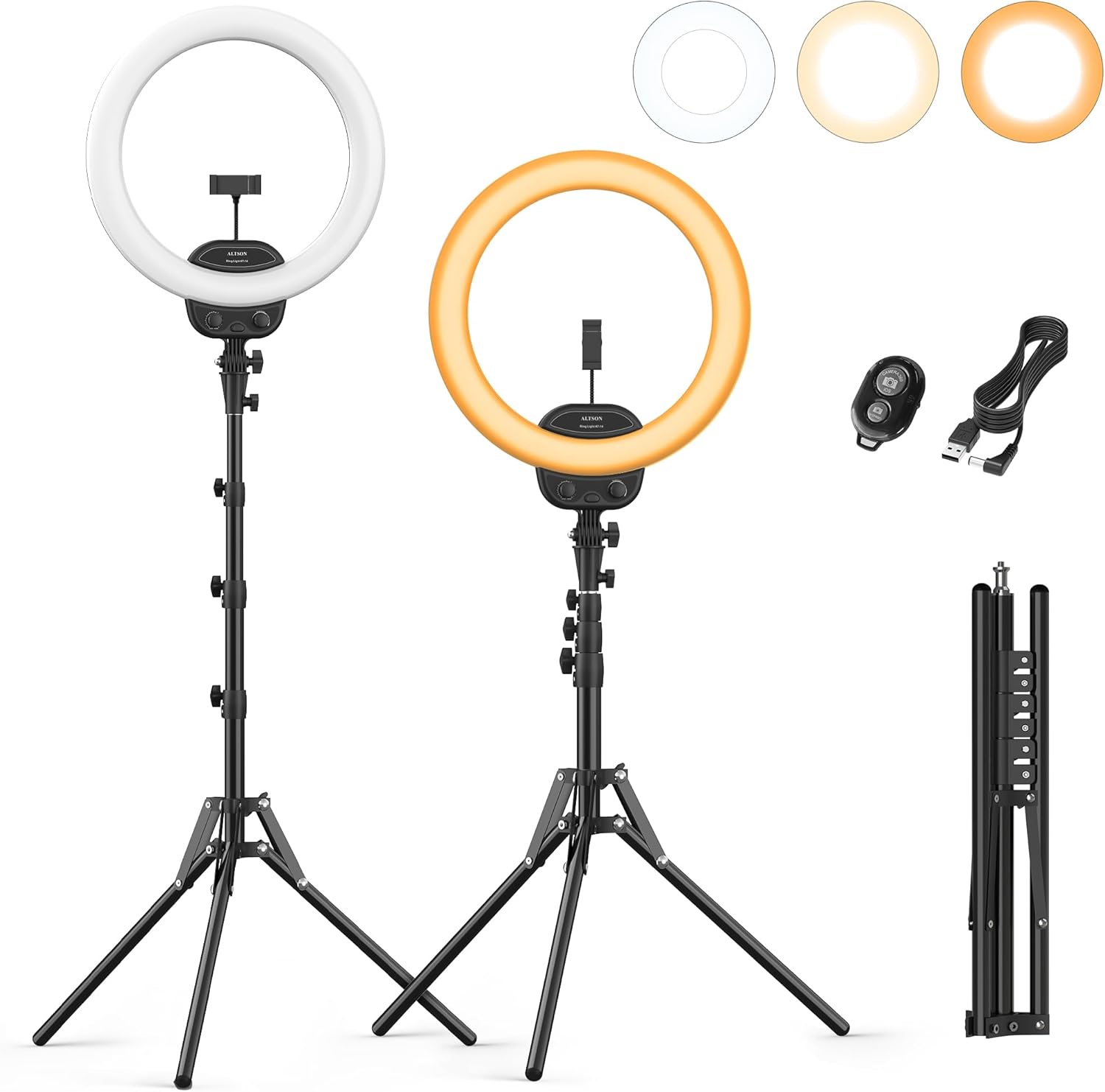 ALTSON 14" Ring Light 63" Tripod for Streaming