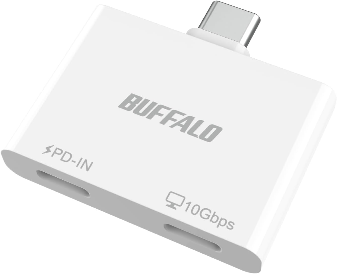 Detalle de バッファロー BSHM2U105C1PWH USB-C 2ポートハブ PD100W・4K/60Hz・ホワイト