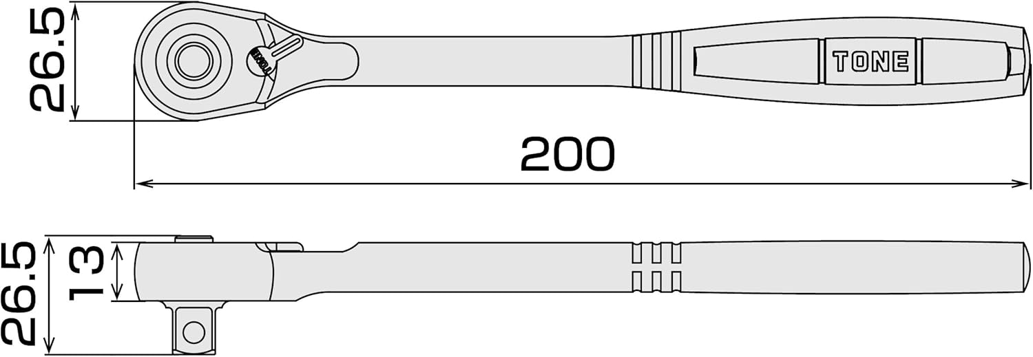 Detalle de トネ RH3H ホールドタイプ ラチェットハンドル 差込角9.5mm・72枚ギア