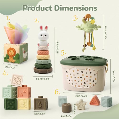 Thumbnail 8 de Auezona: 5 en 1 Juguetes Montessori para Bebés 6-12 Meses – Verde