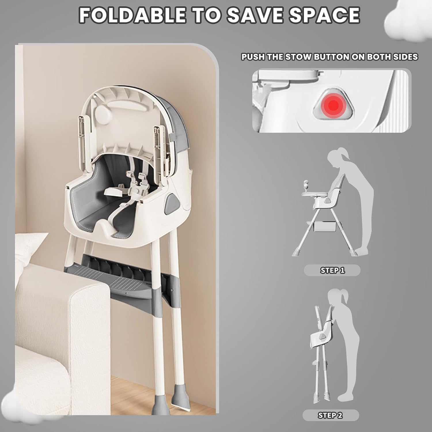 Detalle de UBRAVOO Babyhochstuhl 3-in-1 ab 6 Monaten