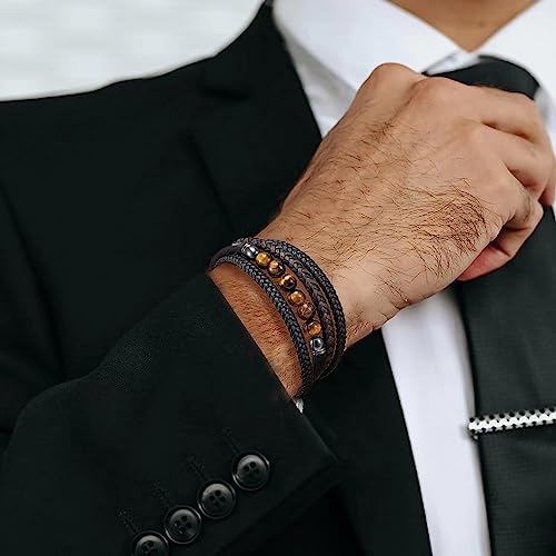 Detalle de Bracelet Pierre Homme en cuir noir - Gkmamrg, 22,5 cm