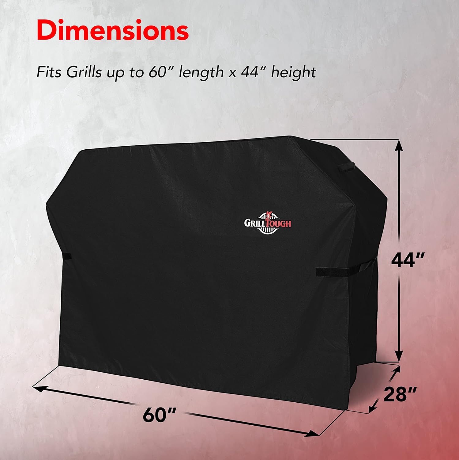 Thumbnail 1 de GrillTough heavy duty waterproof BBQ grill cover (152 x 71 x 112 cm) with adjustable straps