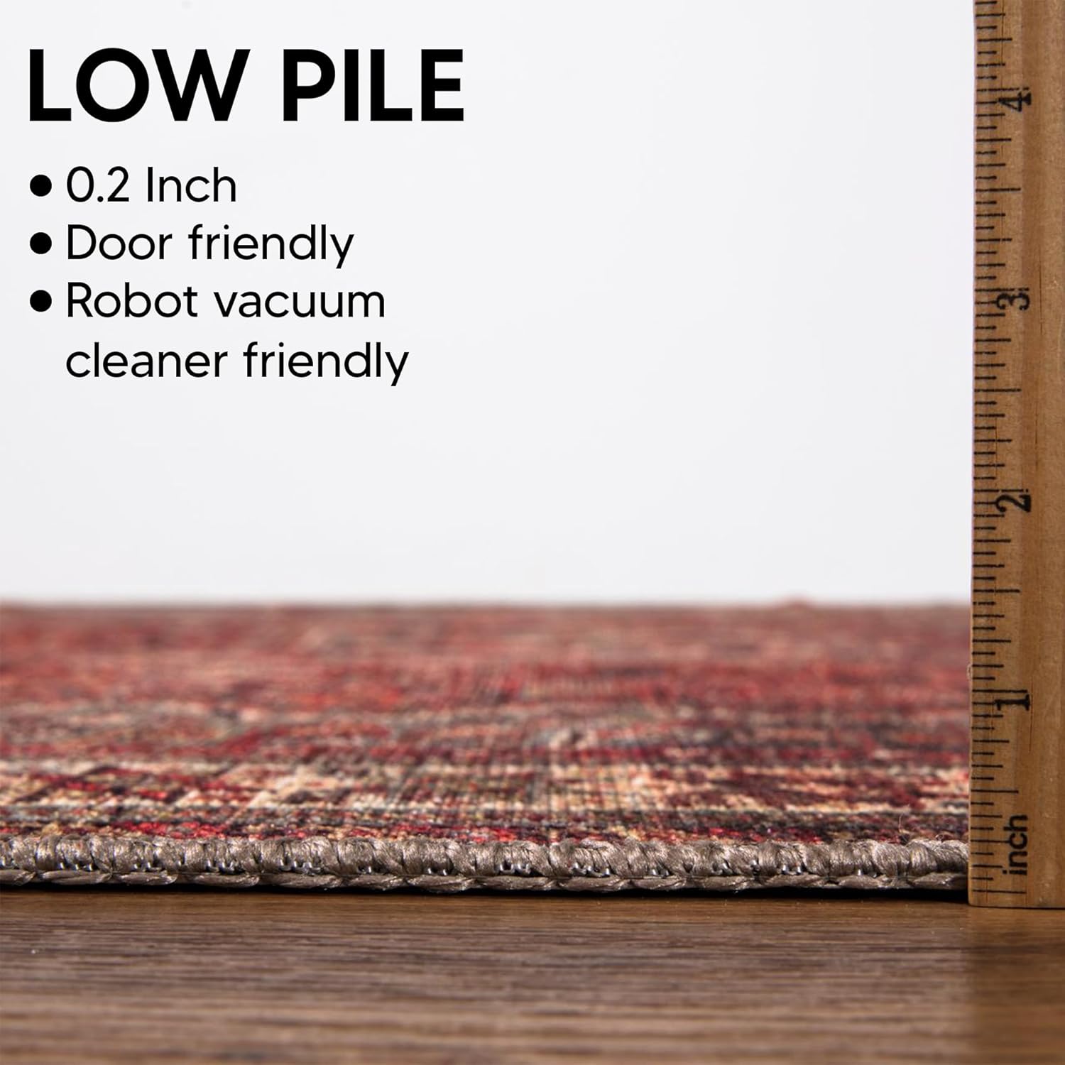 Detalle de Keen Home Design 6x9 Rug: Vintage Moroccan Machine Washable Area Rug with Non-Slip Backing