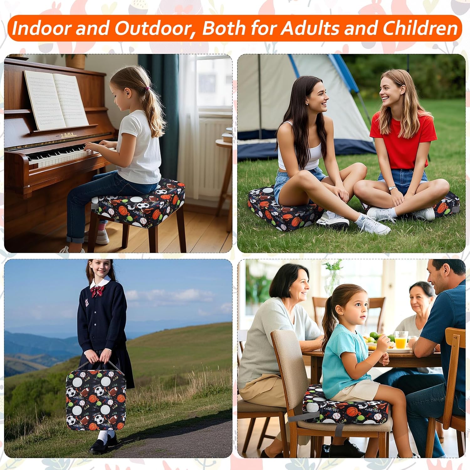 Thumbnail 5 de Zicac Booster Seat Dining Chair – portable toddler booster cushion with adjustable straps