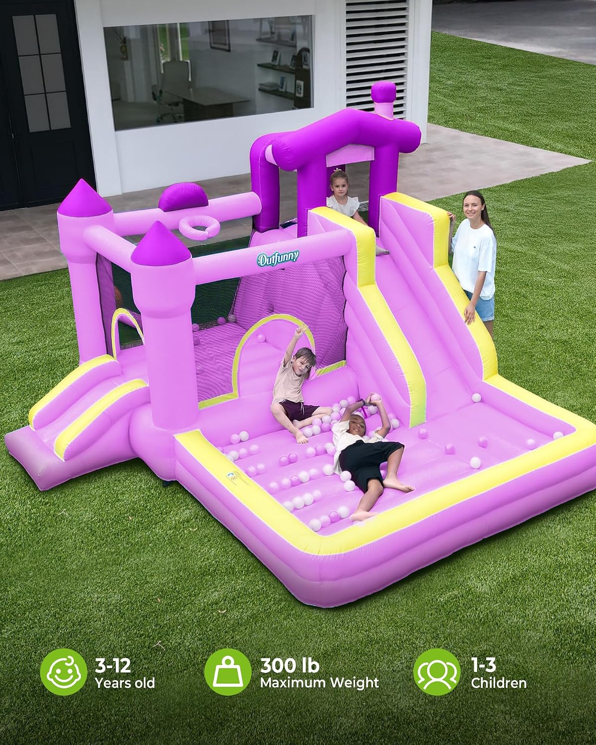 Detalle de Outfunny Inflatable Bounce House 450W 🎪
