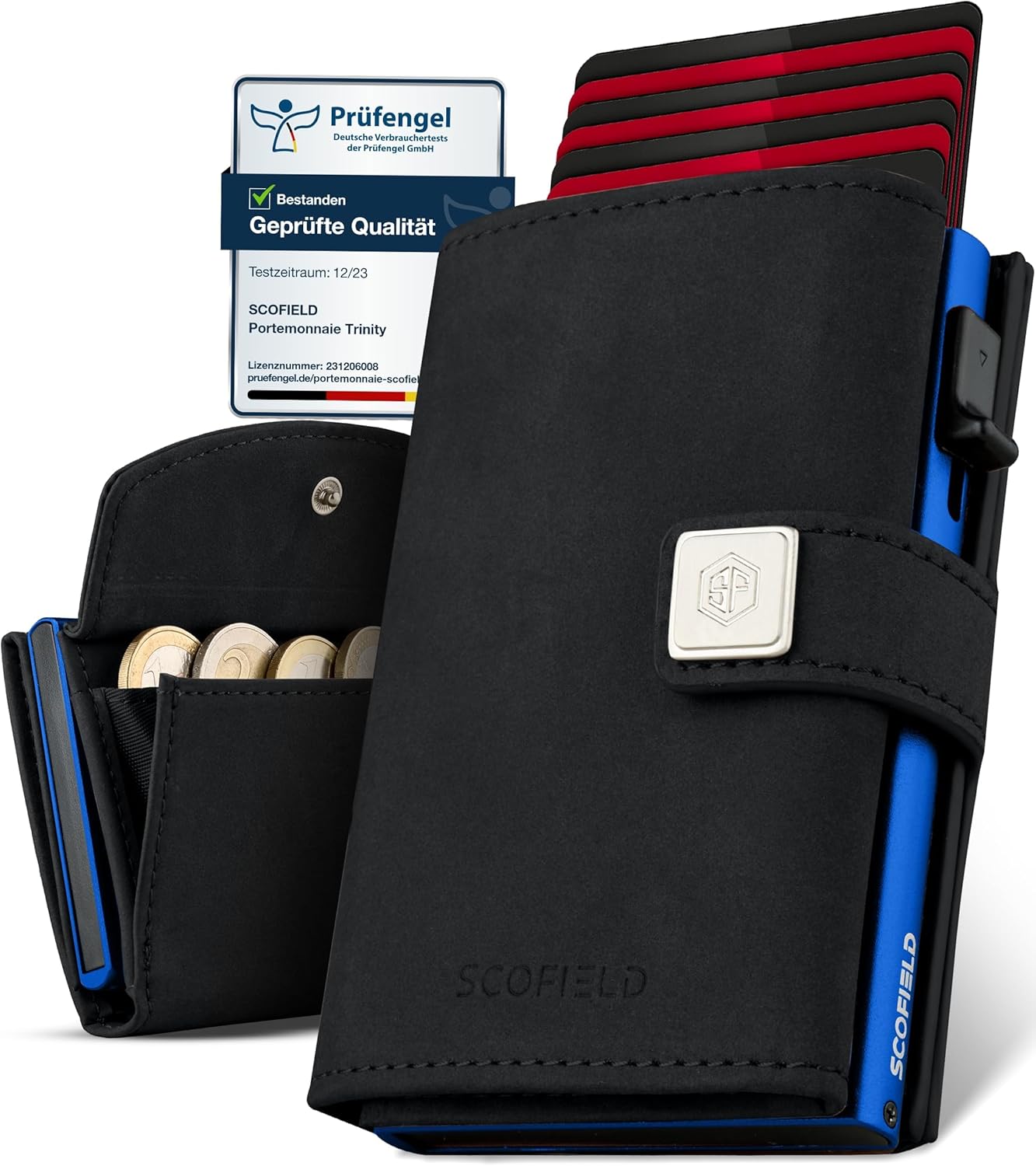 Detalle de SF SCOFIELD Trinity Herren-Geldbörse mit RFID-Schutz für bis zu 12 Karten (Slim Wallet)