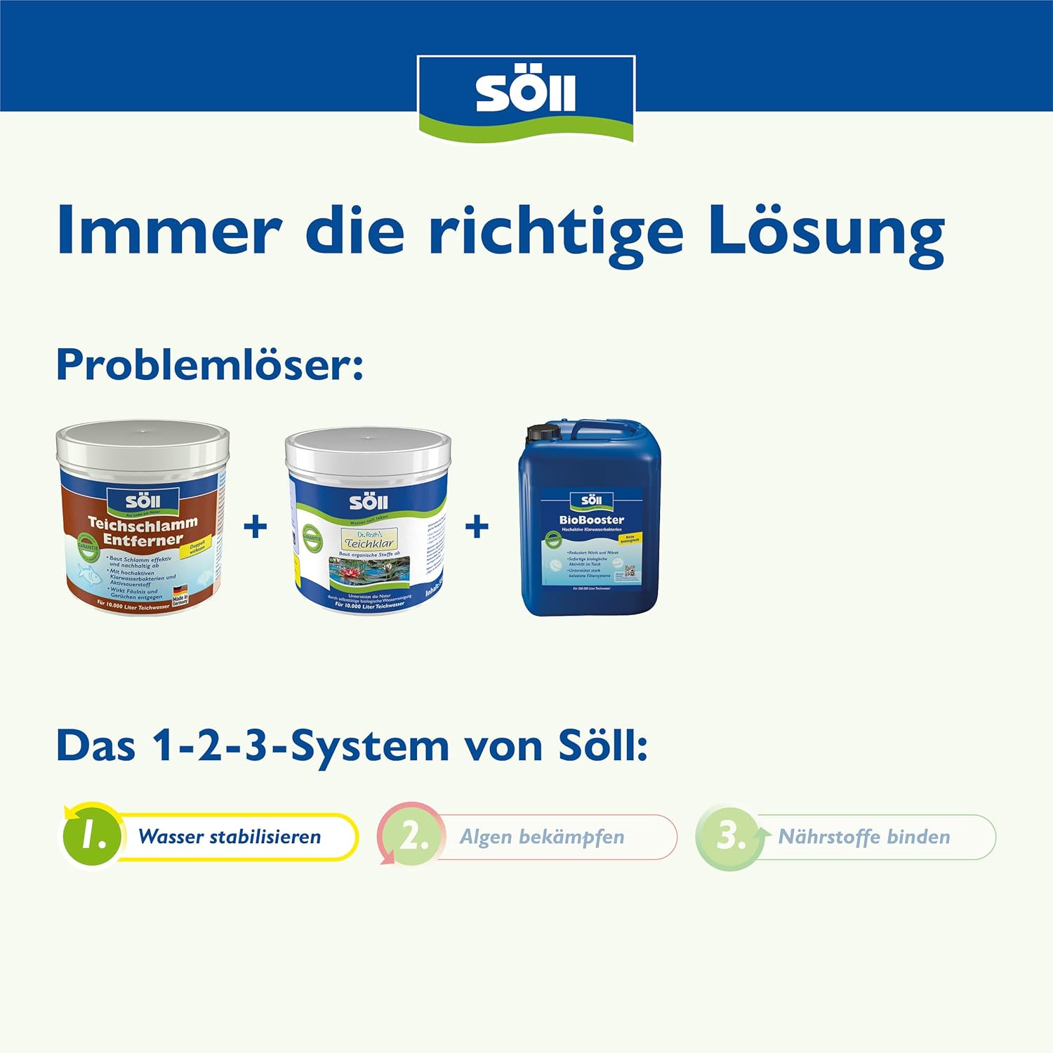Detalle de Söll TeichschlammEntferner 5 kg – biologischer Teichreiniger zur effektiven Schlamm- und Ablagerungsreduzierung