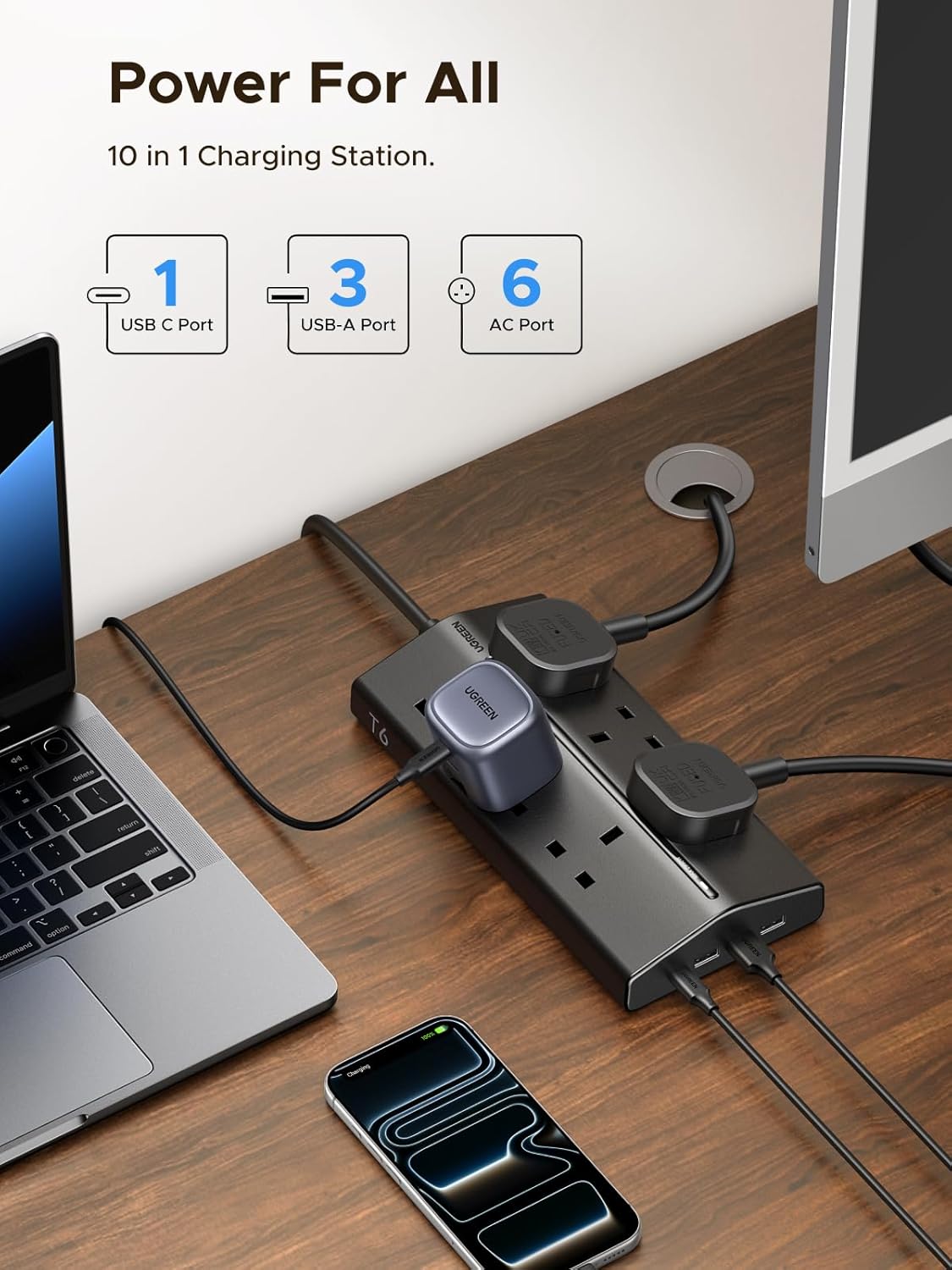 Thumbnail 1 de UGREEN Extension Lead with USB Slots