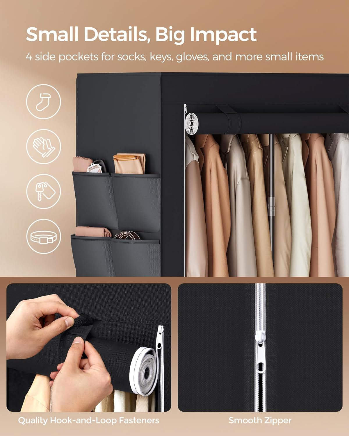 Thumbnail 6 de SONGMICS RYG094B02 portable clothes wardrobe 170×45×167 cm 🚪