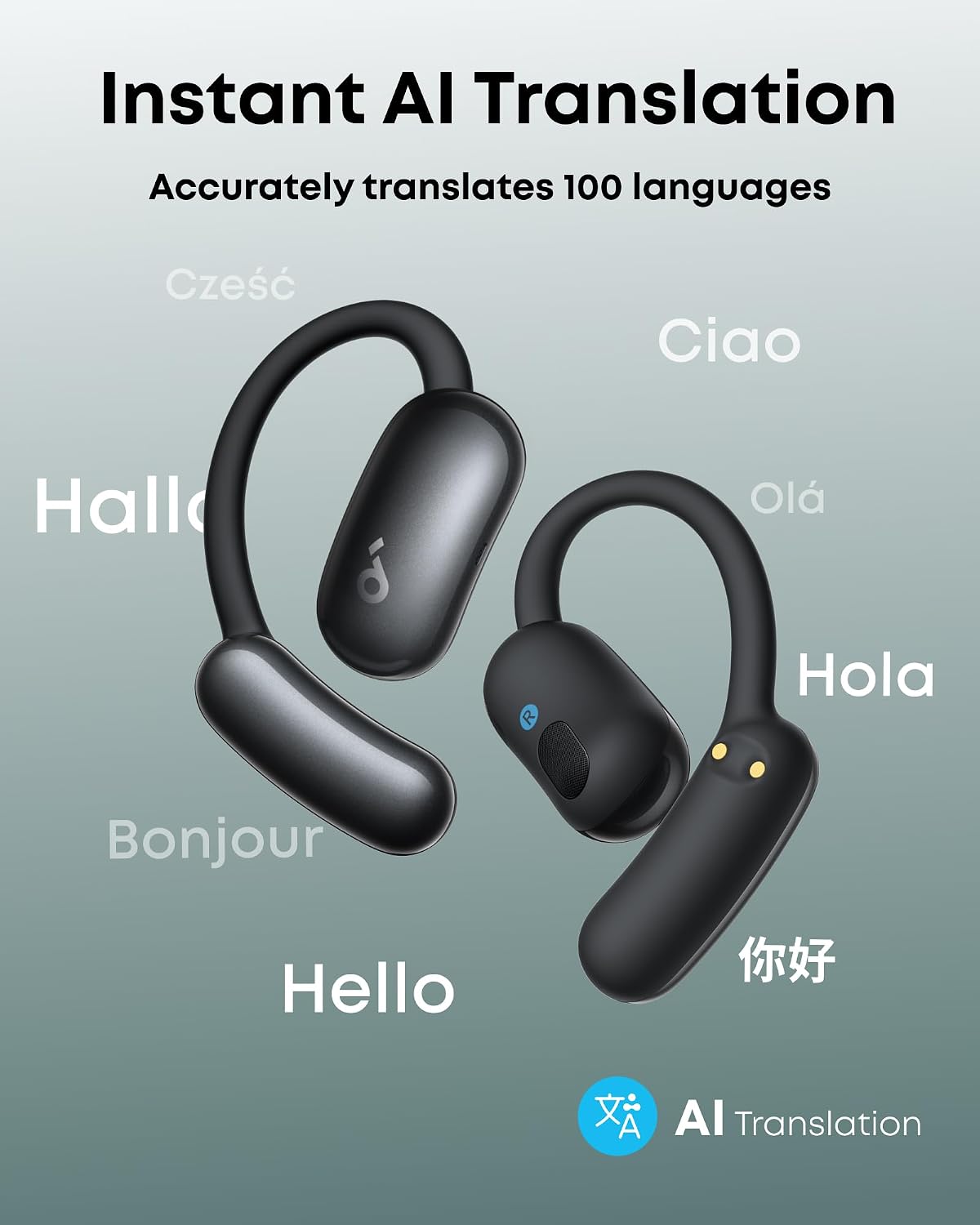 Detalle 2 de soundcore AeroFit 2 Open‑Ear Headphones