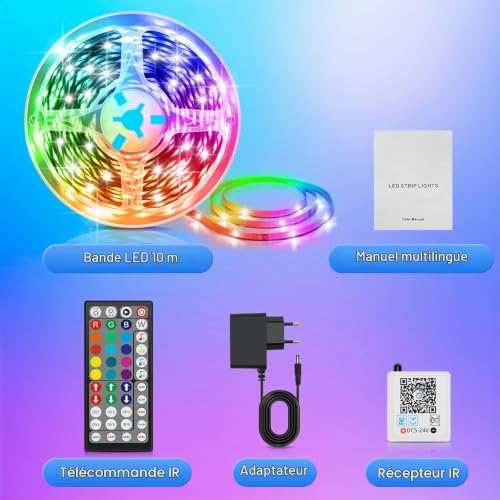 Thumbnail 9 de Ruban LED 10m RGB avec Bluetooth et Synchronisation Musicale – Ylatoial