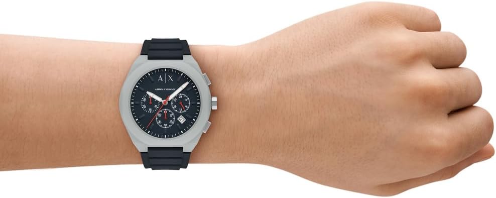 Thumbnail 1 de Armani Exchange Herrenuhr: Quarz-Chronograph 44 mm mit Silikonarmband