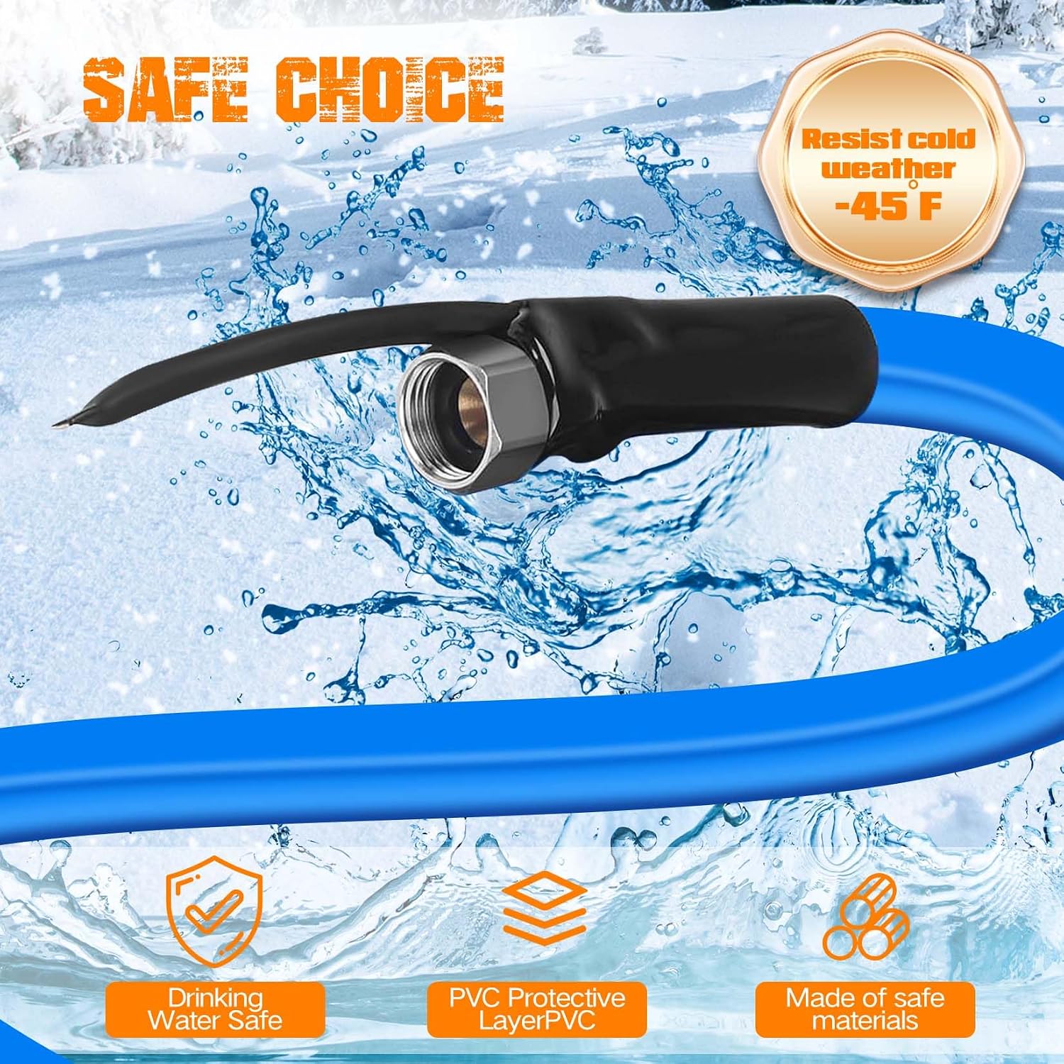 Thumbnail 4 de 30FT Heated Water Hose — Freeze Protection to -45°F 🚰