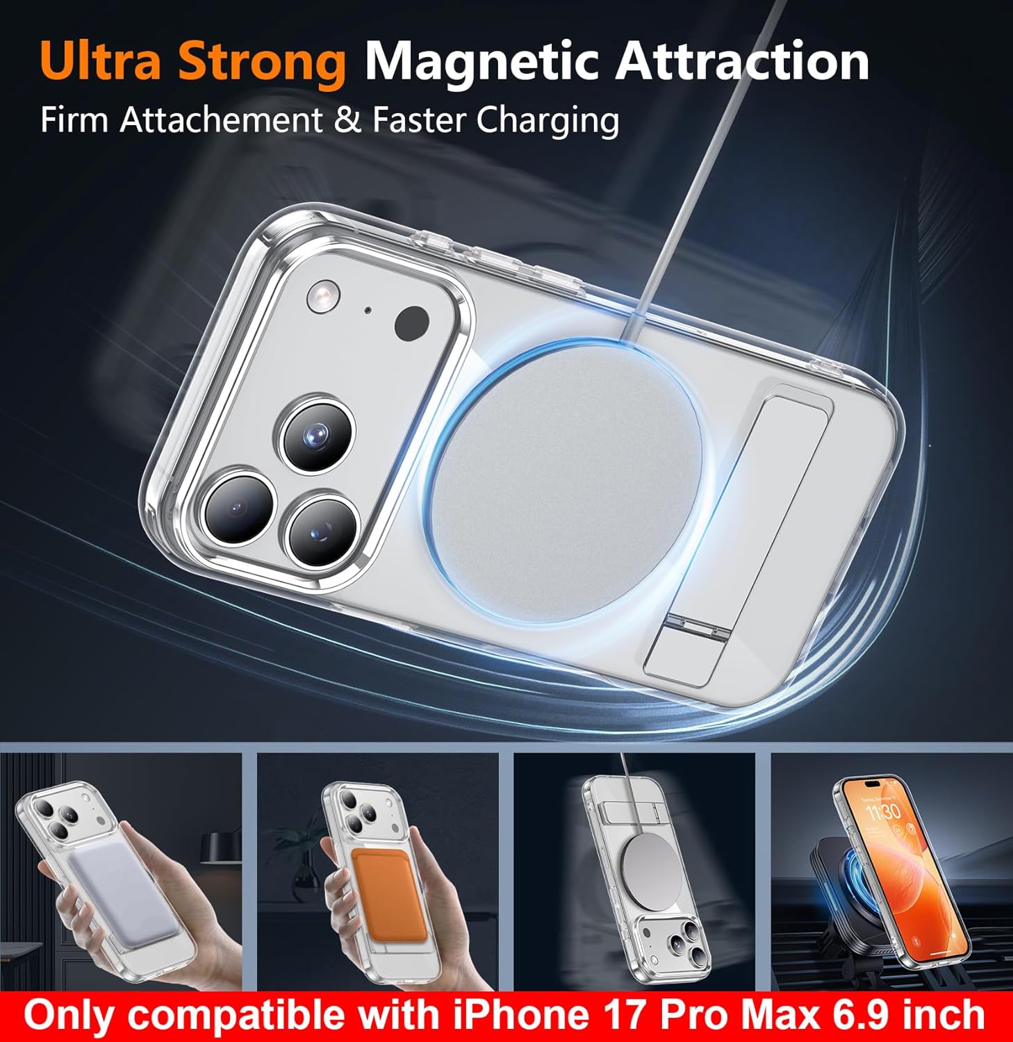 Detalle 2 de SPIDERCASE iPhone 17 Pro Max magnetic clear case 6.9"
