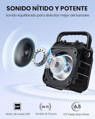 Detalle de Karaoke Wowstar: Máquina Karaoke para Adultos con 2 Micrófonos Inalámbricos