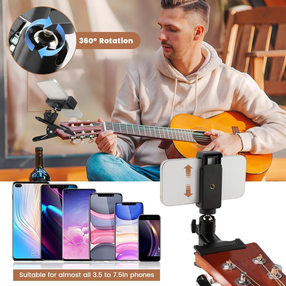 Detalle 2 de Guitar Phone Holder with 360° Rotation