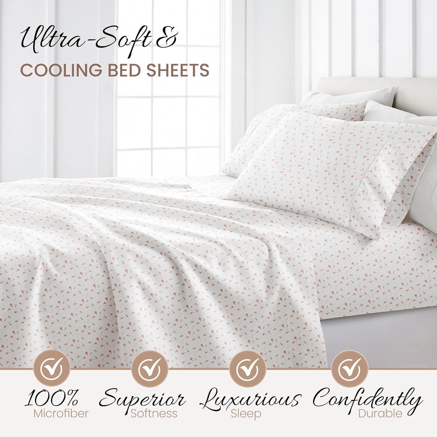Thumbnail 2 de Linen Market 4-Piece Queen Sheet Set (16" Deep-Pocket) – Breathable Double-Brushed Cooling Sheets, Oeko-TEX Certified