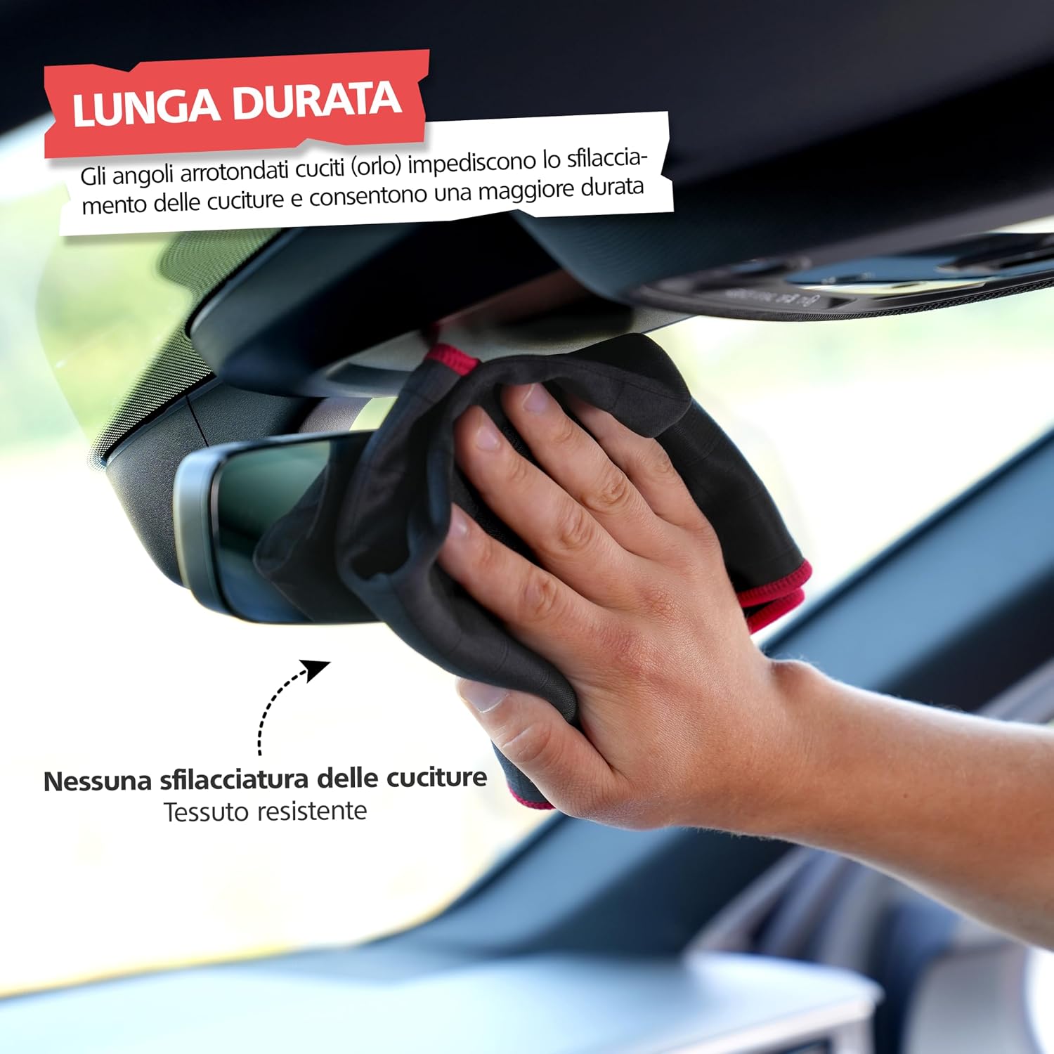 Detalle de SPRINGER ZX1400 - 2 Panni in Carbonio 50 x 40 cm, senza striature né pelucchi per cristalli auto, vetri, display e specchi