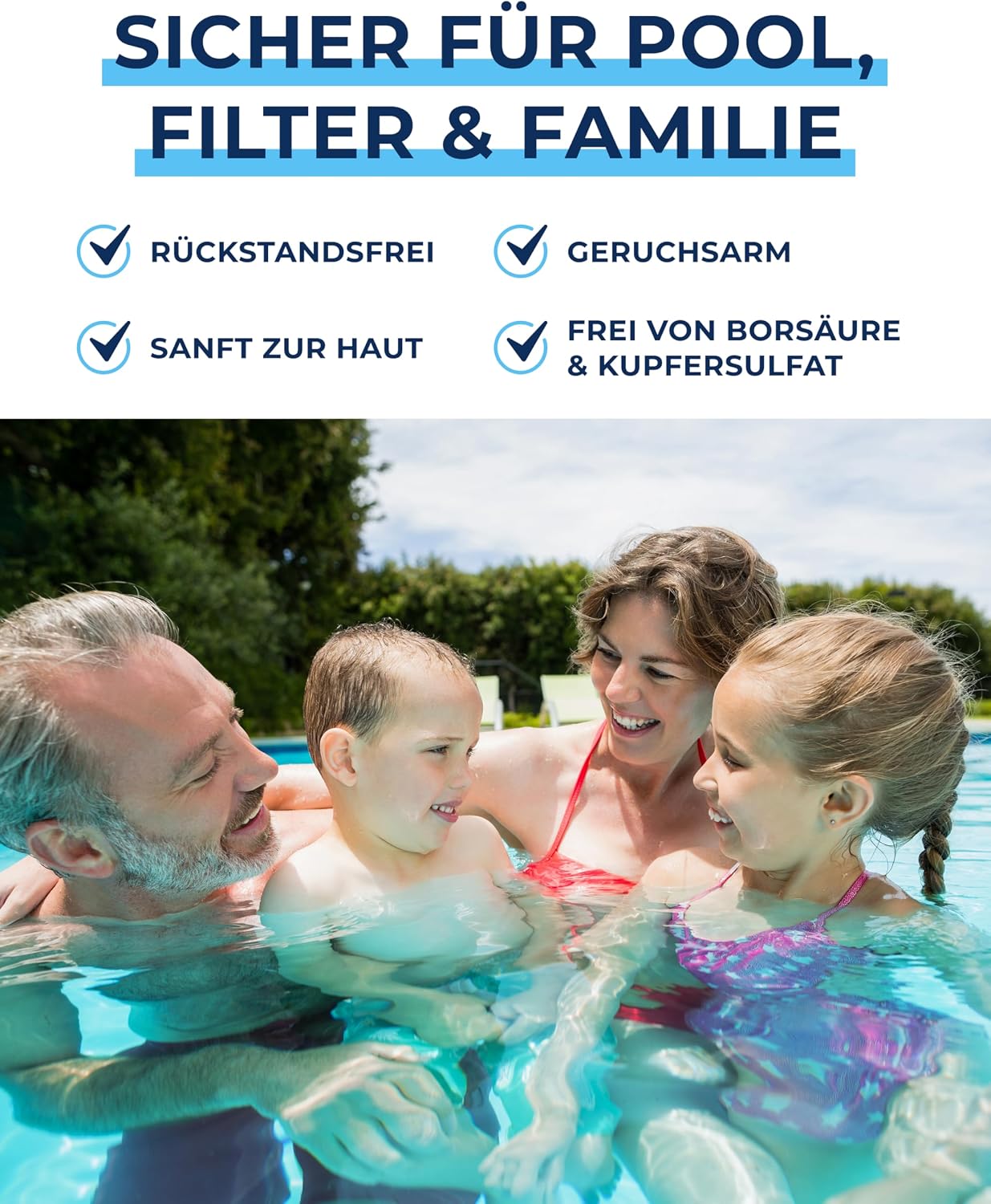 Detalle de BlueViking Chlortabletten 5 in 1 – Pooltabs, 20 g, 1 kg – Langzeit-Chlorierung, Algizid & Filterschutz