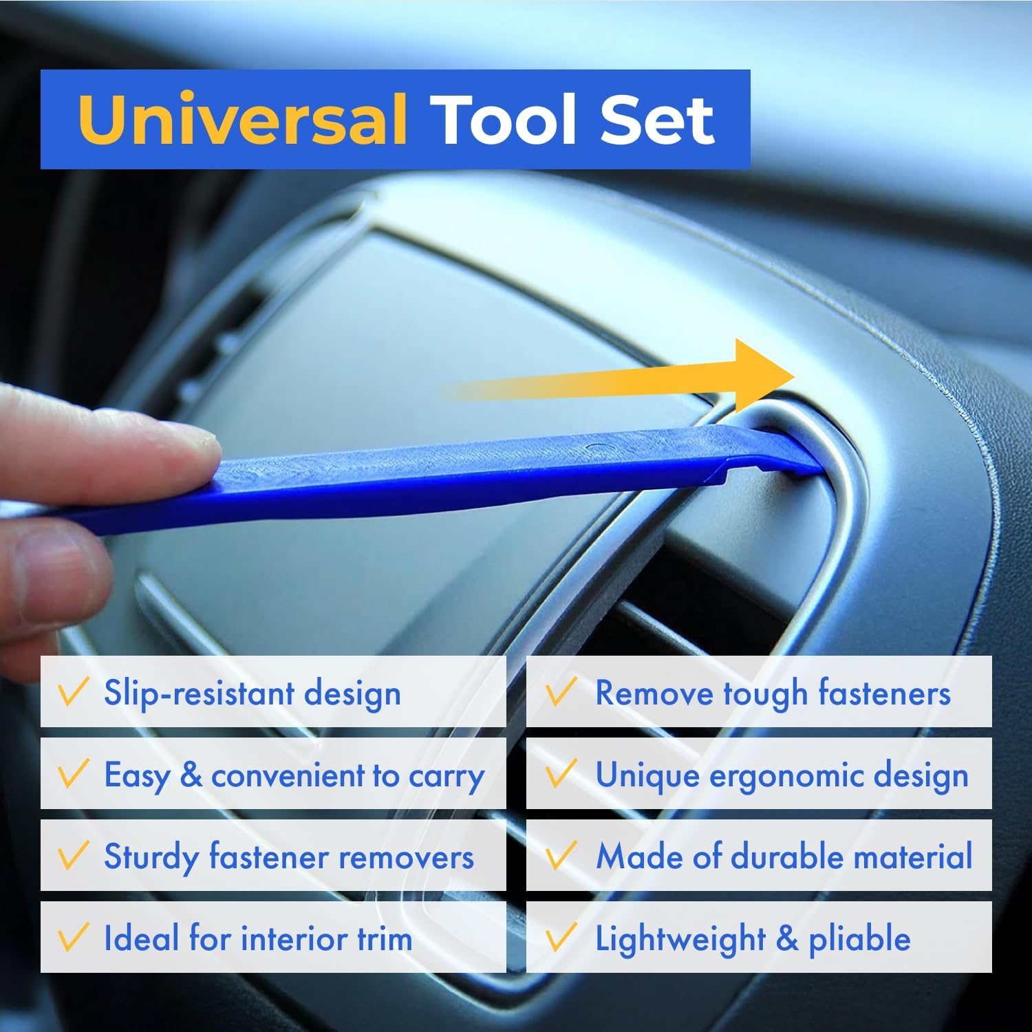 Detalle 2 de Tresalto 8542041600 Auto Trim Removal Tool Kit, 5-Piece Nylon Pry Set