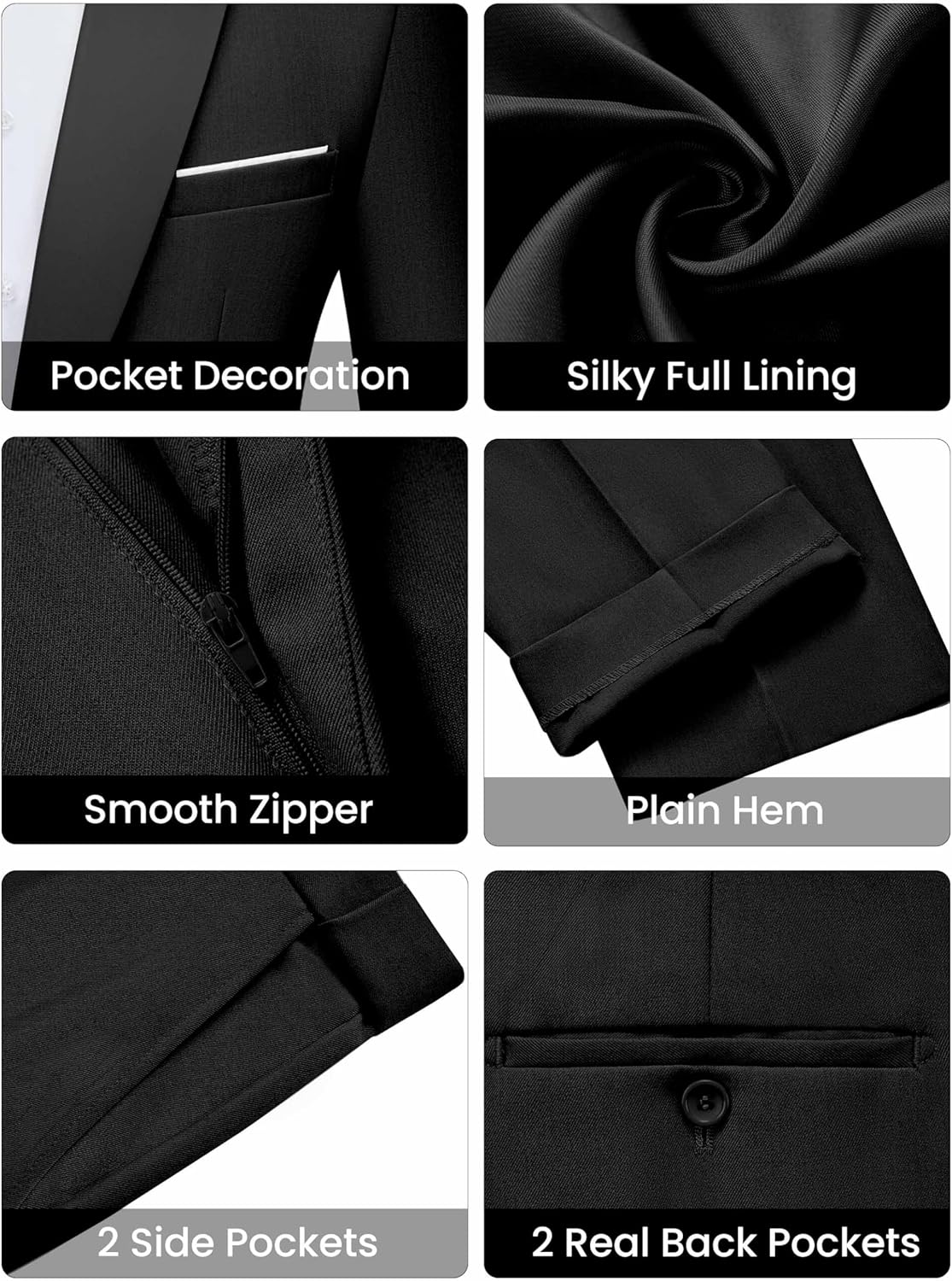 Thumbnail 6 de WULFUL Men’s Slim Fit Suit Set, 2 Piece