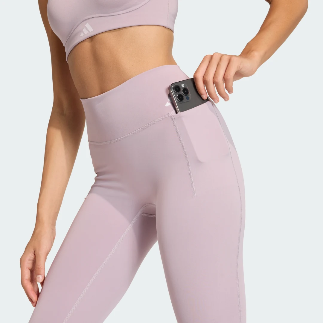 Detalle 2 de Mallas largas de entrenamiento Optime de Adidas — color violeta