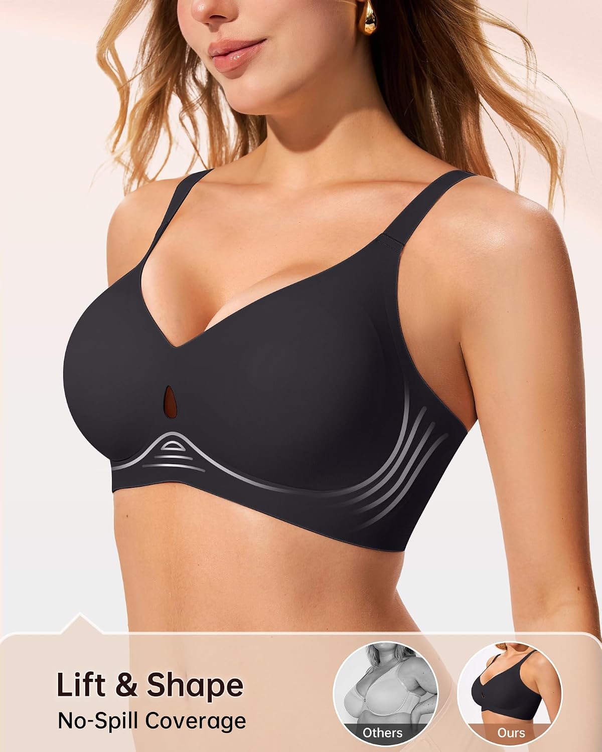 Thumbnail 2 de LetsJoli Wireless Push Up Bra with 4 hooks