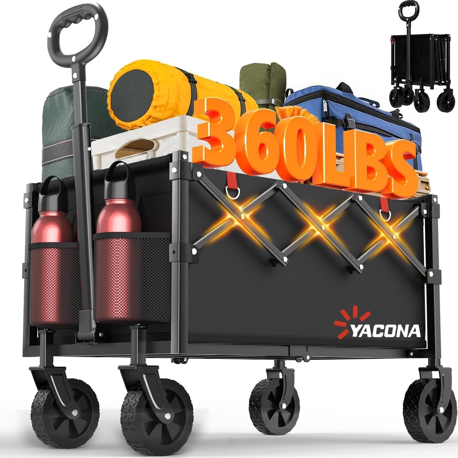 Detalle de Yozoia Folding Utility Wagon 600D Oxford Fabric