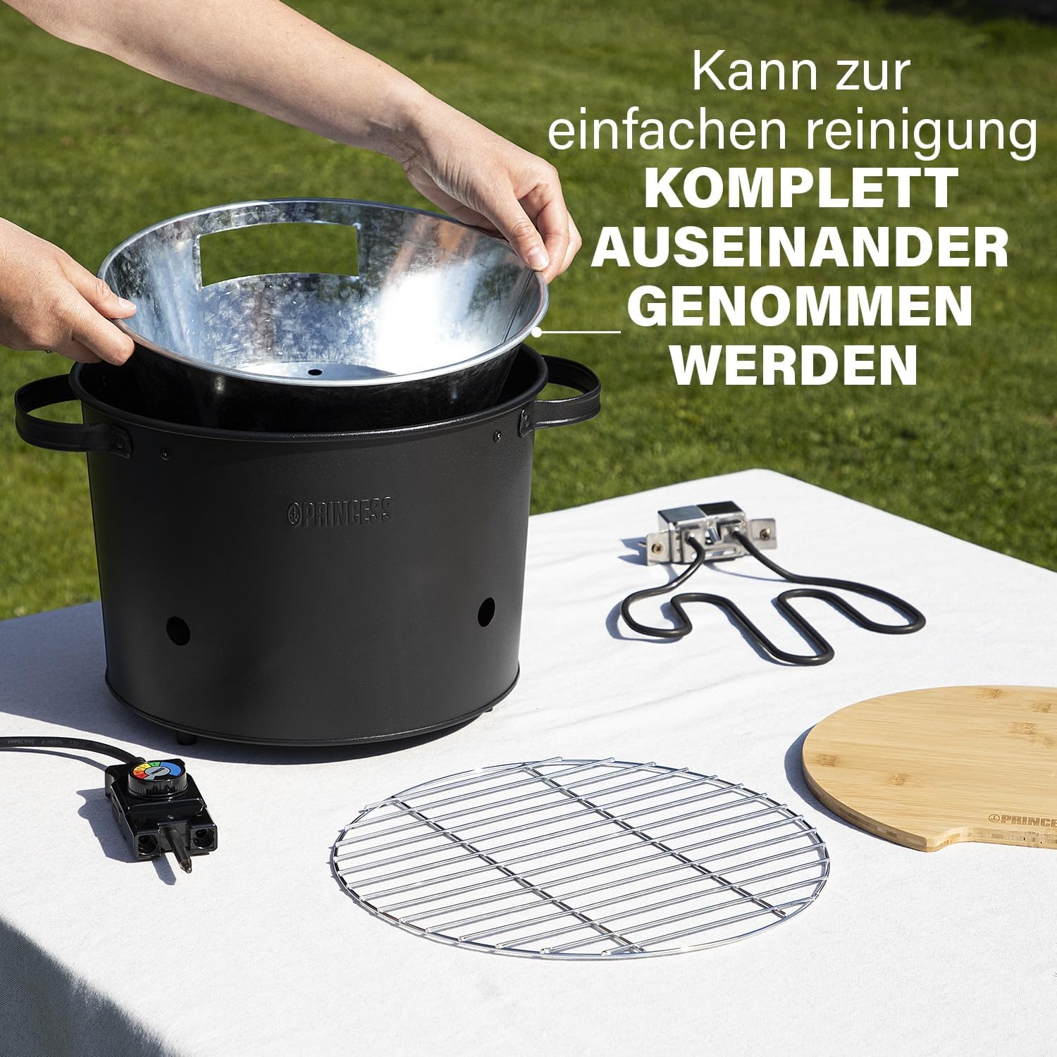 Thumbnail 5 de Princess Barbecue ibrido a carbonella o elettrico portatile 112240 con grill Ø 32 cm