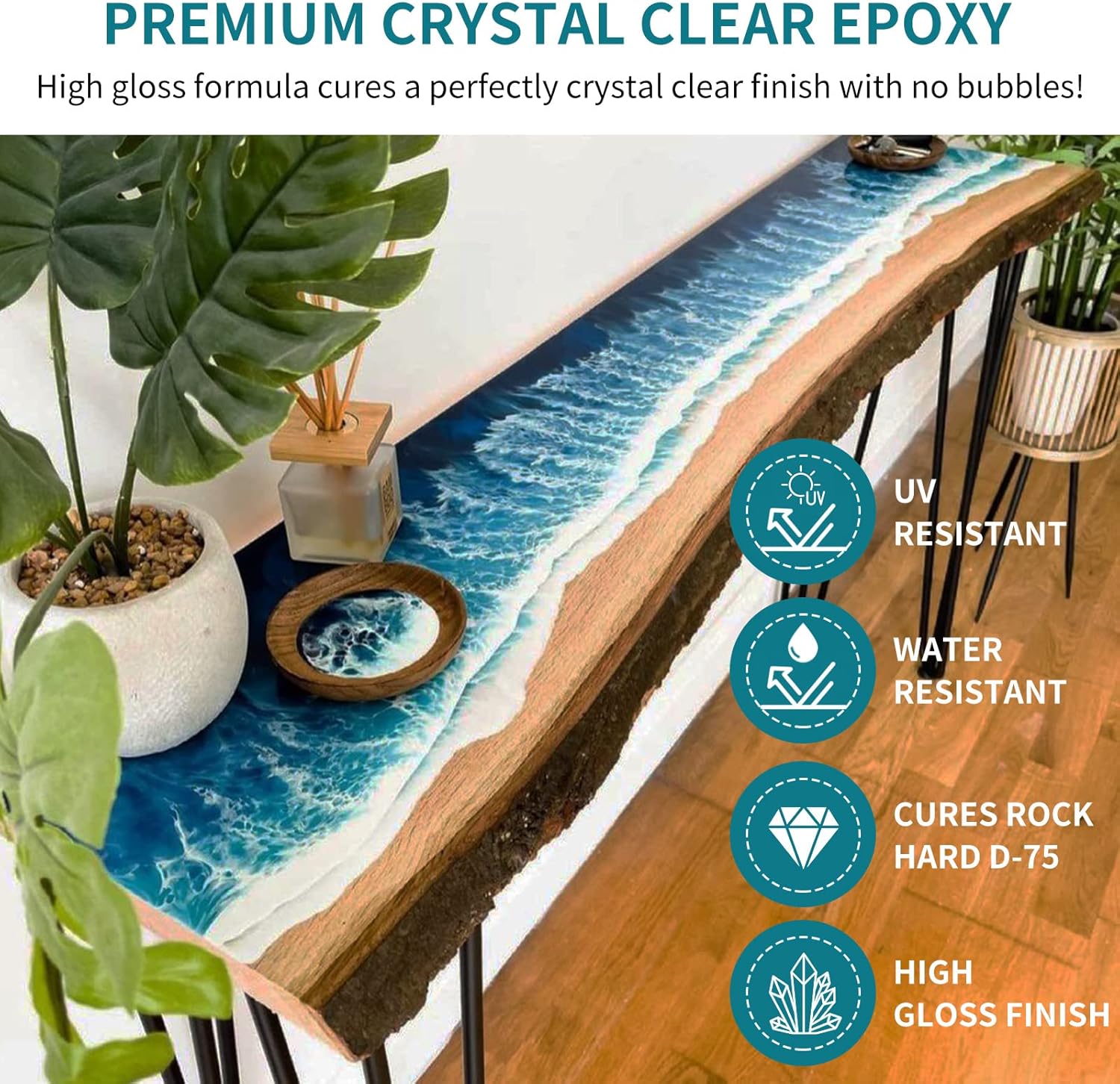 Thumbnail 3 de JDiction Epoxy Resin 948ml/32oz UV Resistant Crystal Clear Kit (2x bottles)