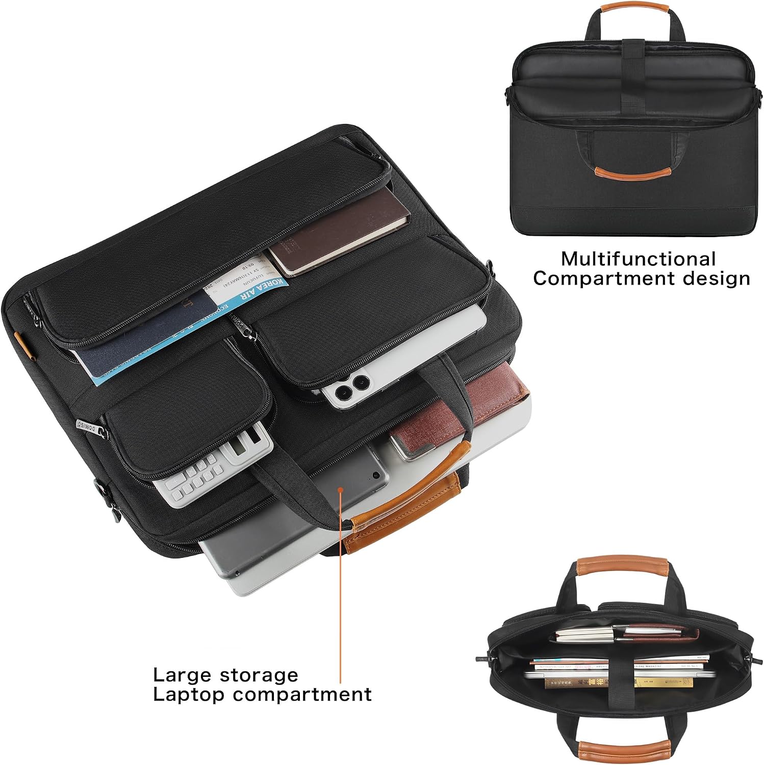 Detalle de DOMISO 17 inch Laptop Bag for Men – Versatile, protective briefcase for everyday work