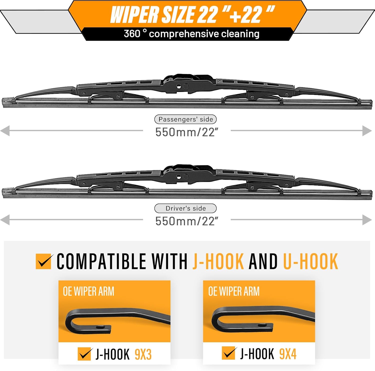 Detalle de AUTOBOO 22"+22" Windshield Wipers for Ford F150