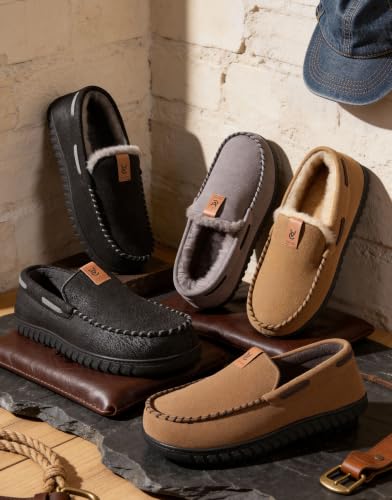 Thumbnail 7 de VeraCosy Men's Moccasin Slippers Memory Foam House Shoes – Bold Black, 9 UK