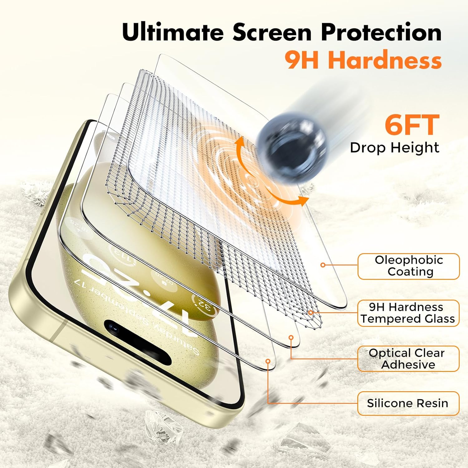 Thumbnail 3 de UNBREAKcable 2-Pack Screen Protector for iPhone 15/16