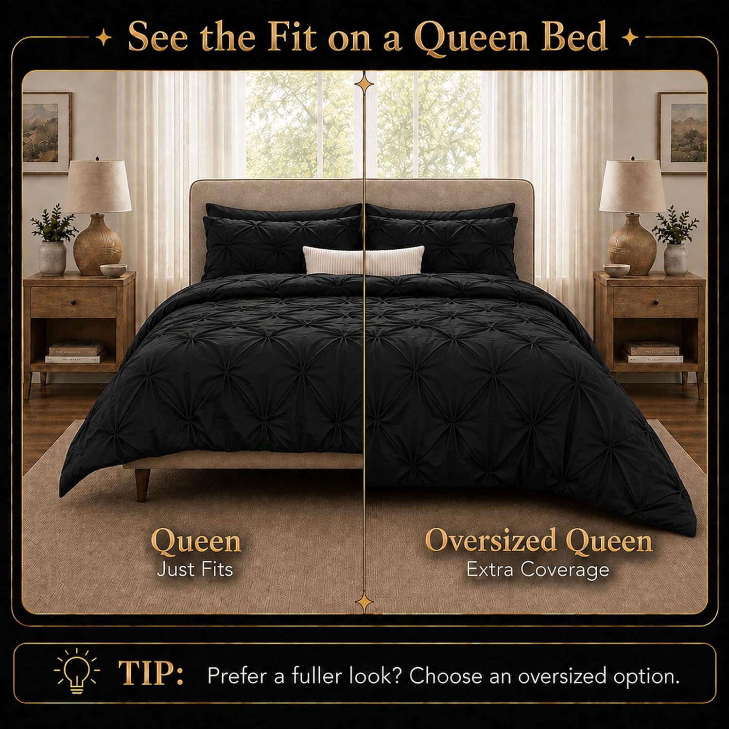 Thumbnail 1 de CozyLux Queen Comforter 7-Piece Pintuck