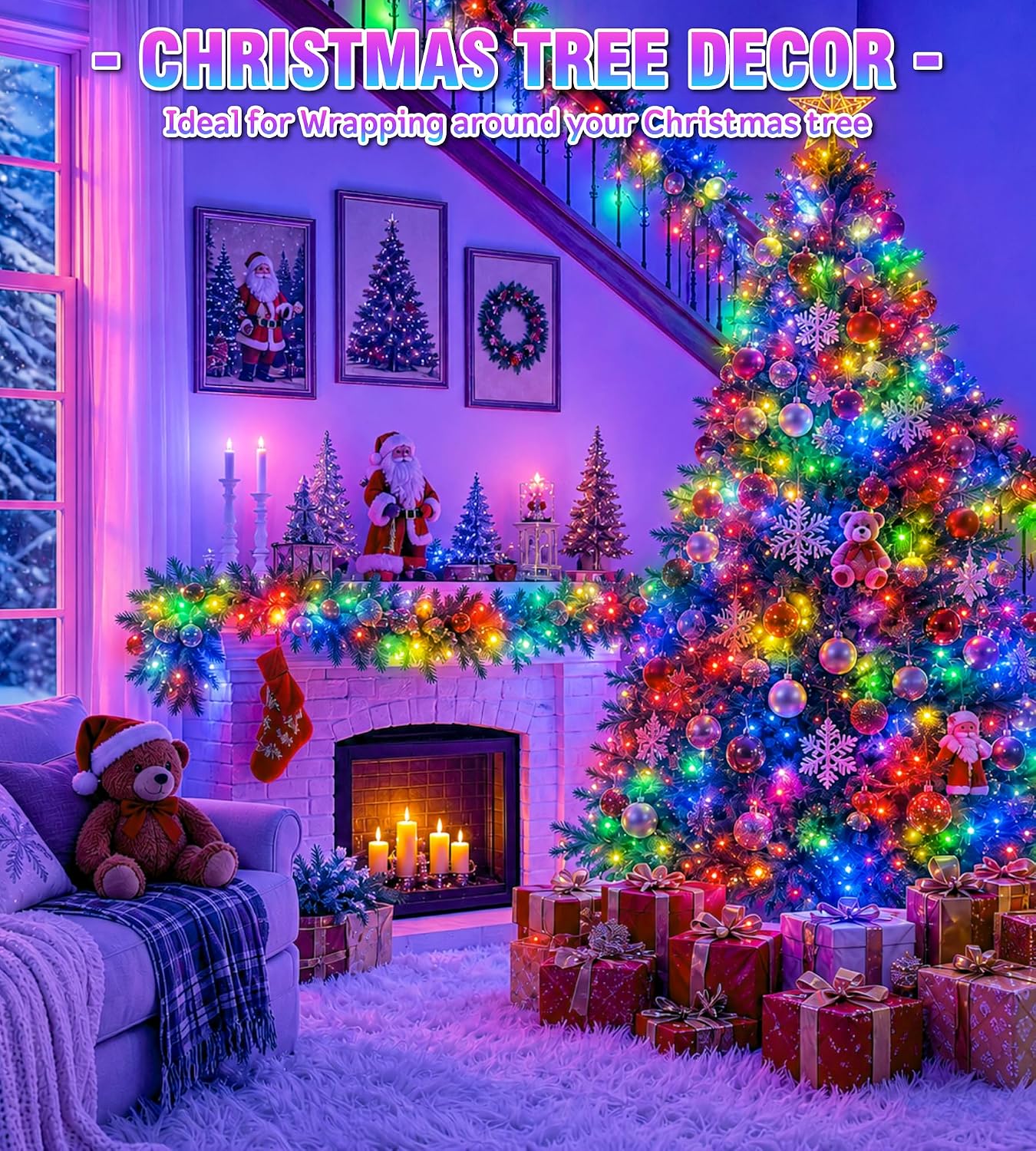 Detalle 2 de Memusour 6Mm-2ML Battery-Operated Christmas Fairy Lights, 120 Multicolor LEDs