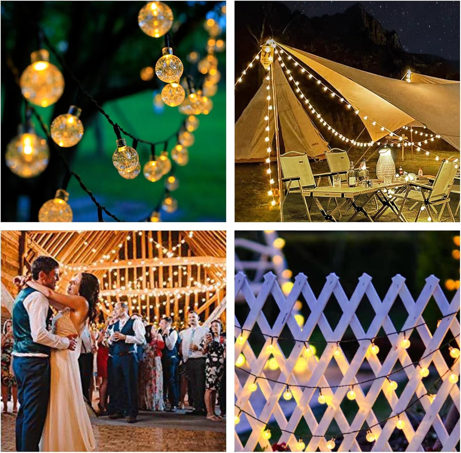 Thumbnail 3 de mafiti Solar Lights Outdoor Garden: 40ft 66 LEDs Crystal Ball String Lights