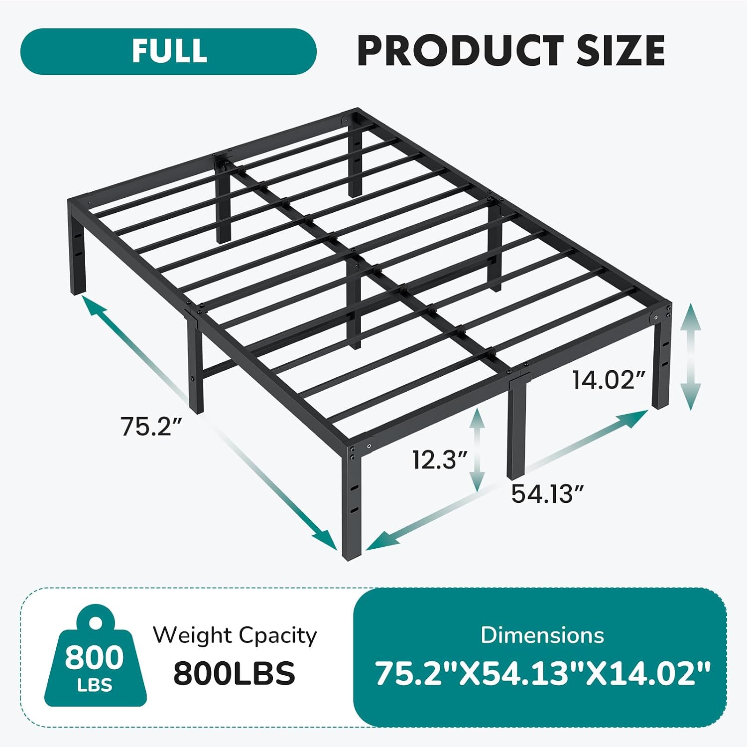 Detalle 2 de OLIXIS Full Size Metal Bed Frame